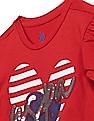 U.S. Polo Assn. Kids Girls Red Puff Sleeve Embellished Logo T-Shirt
