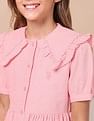 U.S. Polo Assn. Kids Girls Cape Collar Solid Mini Dress