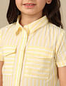 U.S. Polo Assn. Kids Girls Vertical Striped Shirt Dress