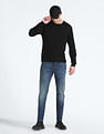 Flying Machine Stone Wash Slash Slim Tapered Fit Classic Vintage Jeans