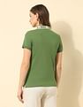 U.S. Polo Assn. Women Jacquard Collar Regular Fit Polo Shirt