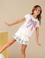 U.S. Polo Assn. Kids Girls Bow Print Relaxed Fit T-Shirt