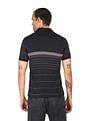 AD by Arvind Cotton Horizontal Striped Polo Shirt