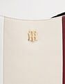 Tommy Hilfiger Striped Beige Pu Handbag
