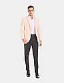 USPA Tailored Men Beige Slim Fit Solid Formal Blazer