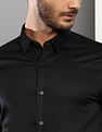 Calvin Klein Jeans Stretch Satin Solid Casual Shirt