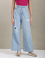 U.S. Polo Assn. Women High Rise Wide Leg Distressed Jeans