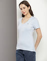 Tommy Hilfiger Cotton V-Neck Solid T-Shirt