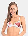 Calvin Klein Underwear Women White And Red Lightly Padded Printed Bra