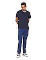 U.S. Polo Assn. Men Blue Elasticized Waist Solid Track Pants