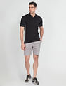 Arrow Newyork Striped Collar Solid Polo Shirt