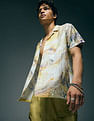 Flying Machine Abstract Printed Digitopia Cuban Collar Shirt