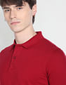 Flying Machine Solid Cotton Pique Polo Shirt