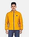 U.S. Polo Assn. Men Yellow Stand Collar Quilted Solid Puffer Jacket