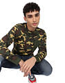 Flying Machine Camouflage Print Cotton Sweatshirt