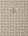 Tommy Hilfiger Printed Beige PVC Hand Bag
