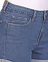 Aeropostale Women Blue High Rise Denim Shorts