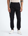 Flying Machine Drawstring Waist Solid Trousers