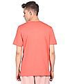 Aeropostale Men Coral Crew Neck Cotton Brand Print T-Shirt