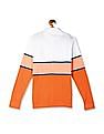 U.S. Polo Assn. Kids White And Orange Boys Colour Block Polo Shirt