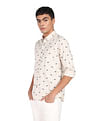 Flying Machine Geometric Print Twill Weave Shirt