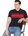 AD by Arvind Cotton Horizontal Stripe Polo Shirt