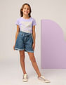 U.S. Polo Assn. Kids Girls Brand Printed Relaxed Fit T-Shirt