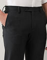 Arrow Mid Rise Solid Regular Fit Trousers