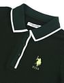 U.S. Polo Assn. Women Tipped Collar Textured Polo Shirt