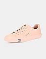 Tommy Hilfiger Women Pink Low Top Perforated Lace Up Sneakers