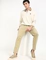 Tommy Hilfiger Kids Tan Solid Trousers for Earthy Style
