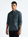 Flying Machine Geometric Print Cotton Shirt
