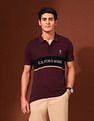 U.S. Polo Assn. Brand Embroidered Pure Cotton Varsity Polo Shirt