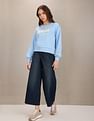 U.S. Polo Assn. Women Crew Neck Typographic Print Sweatshirt