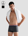 U.S. Polo Assn. Solid Antibacterial ET002 Trunks - Pack Of 2