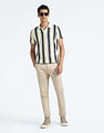 Flying Machine Vertical Stripe Cotton Polo Shirt