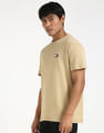 Tommy Hilfiger Mens Beige Solid T-Shirt