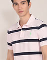 U.S. Polo Assn. Ribbed Collar Striped Polo Shirt
