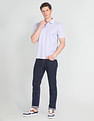 Arrow Mercerised Cotton Horizontal Stripe Polo Shirt