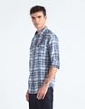 Flying Machine Tartan Check Herringbone Shirt