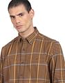 Tommy Hilfiger Men Brown Blakely Glen Check Twill Weave Casual Shirt