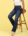 Flying Machine Women High Rise Stone Wash Straight Fit Jeans