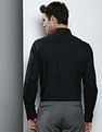 Tommy Hilfiger Men Black Giza Textured Dobby Formal Shirt