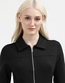 Calvin Klein Zipper Long Sleeve Milano Top