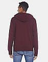 Aeropostale Men Burgandy Hooded Brand Printed Sweatshirt
