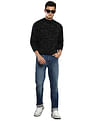 Calvin Klein Men Black Space Dyed Superior Wool Sweater