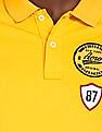 Aeropostale Men Yellow Cotton Pique Polo Shirt