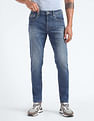 Flying Machine Mid Rise Slash Slim Tapered Jeans