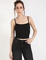 Calvin Klein Jeans Regular-Fit Polyester Scoop Neck Crop Top