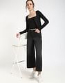 Calvin Klein Jeans Regular-Fit Polyester Scoop Neck Crop Top
